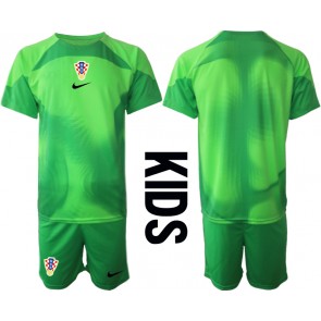 Kroatien Målvakt kläder Barn VM 2022 Hemmatröja Kortärmad (+ korta byxor)